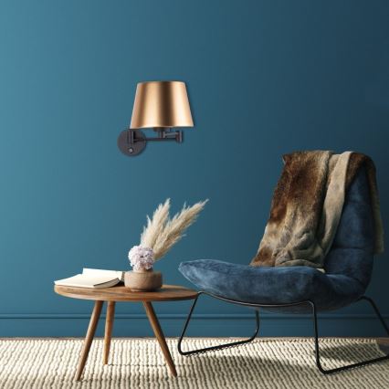 Wandlamp GLORY 1xE27/15W/230V goud/zwart