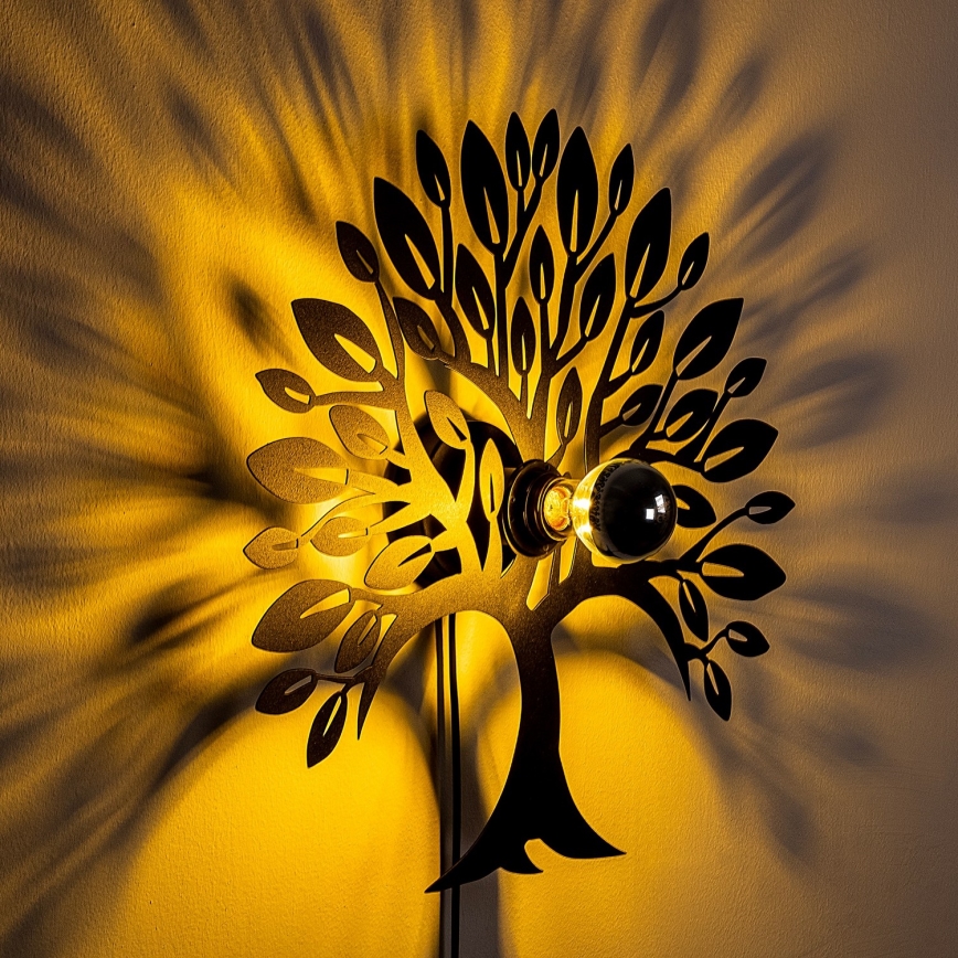 Wandlamp HEART TREE 1xE27/40W/230V zwart