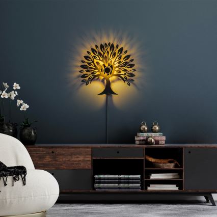 Wandlamp HEART TREE 1xE27/40W/230V zwart