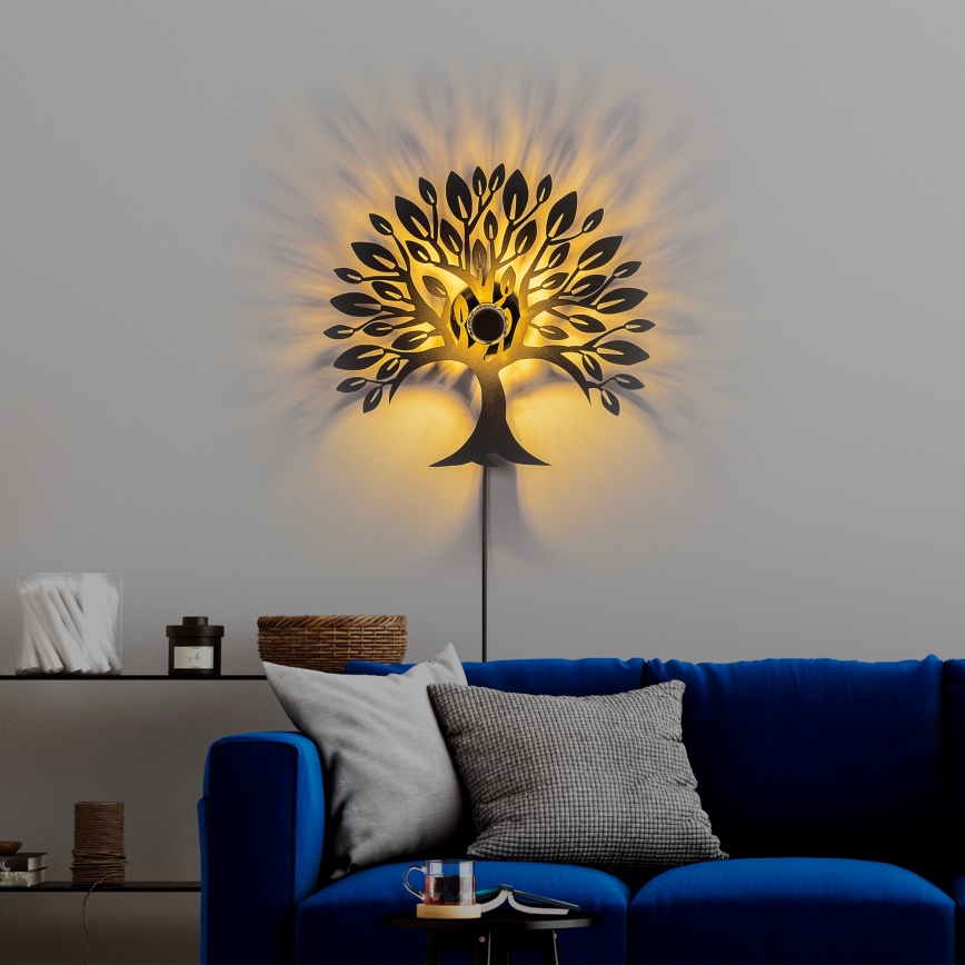 Wandlamp HEART TREE 1xE27/40W/230V zwart