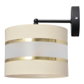 Wandlamp HELEN 1xE27/15W/230V crème/zwart/gouden