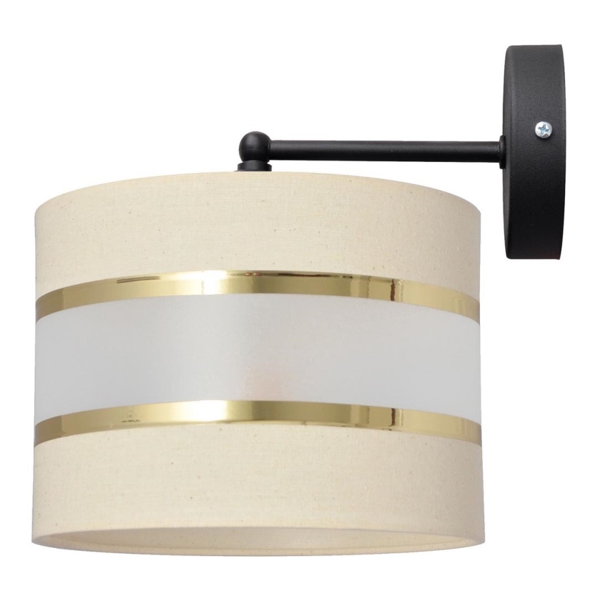 Wandlamp HELEN 1xE27/15W/230V crème/zwart/gouden