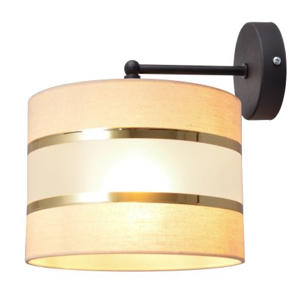 Wandlamp HELEN 1xE27/15W/230V crème/zwart/gouden