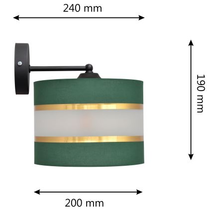Wandlamp HELEN 1xE27/15W/230V groen/goud