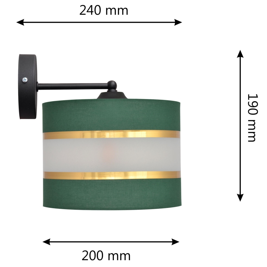 Wandlamp HELEN 1xE27/15W/230V groen/goud