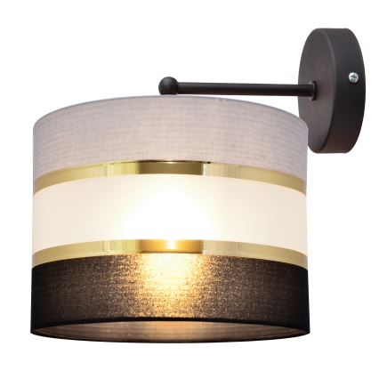 Wandlamp HELEN 1xE27/15W/230V zwart/grijs/gouden