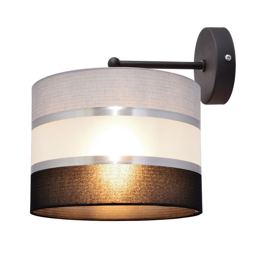 Wandlamp HELEN 1xE27/15W/230V zwart/grijs/zilver