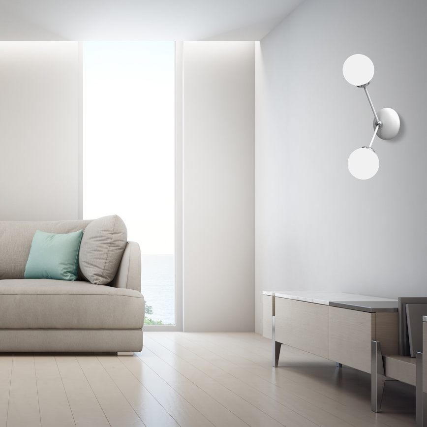 Wandlamp JOY 2xE14/40W/230V wit/glanzend chroom
