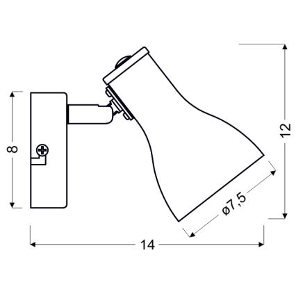 Wandlamp JULIE 1xE14/40W/230V grijs