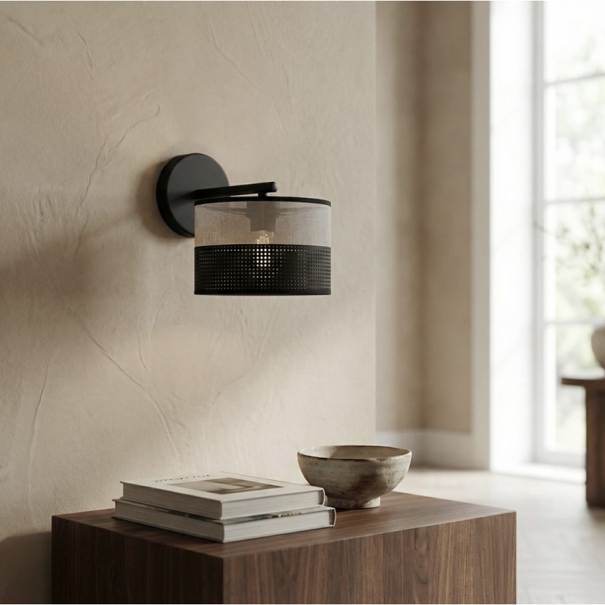 Wandlamp KARBON 1xE27/15W/230V zwart/grijs