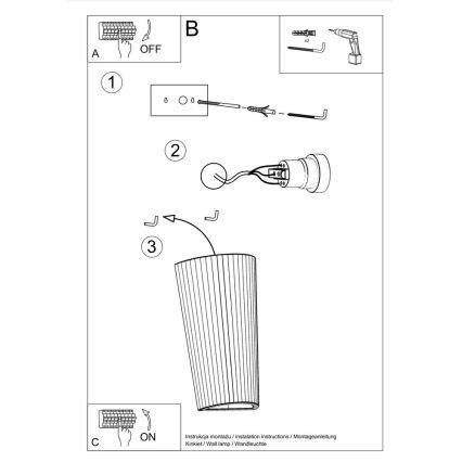 Wandlamp LANA 1x E27 / 60W / 230V