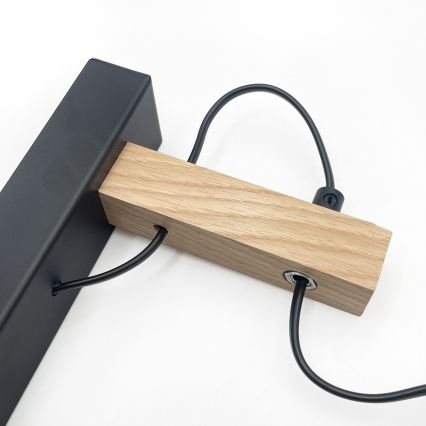 Wandlamp LEANDRA 1xE27/15W/230V eiken/zwart