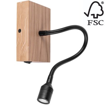 Wandlamp LECTOR LED/2,5W/230V eiken – FSC gecertificeerd