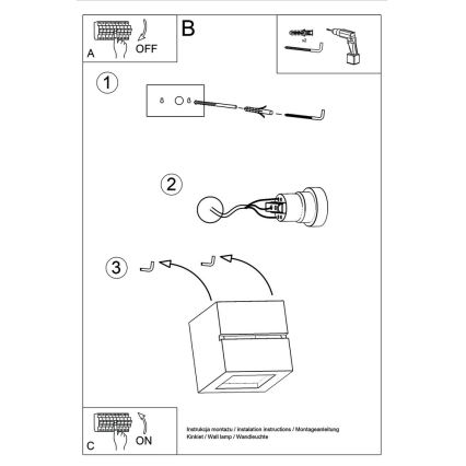 Wandlamp LEO LINE 1xE27/60W/230V wit