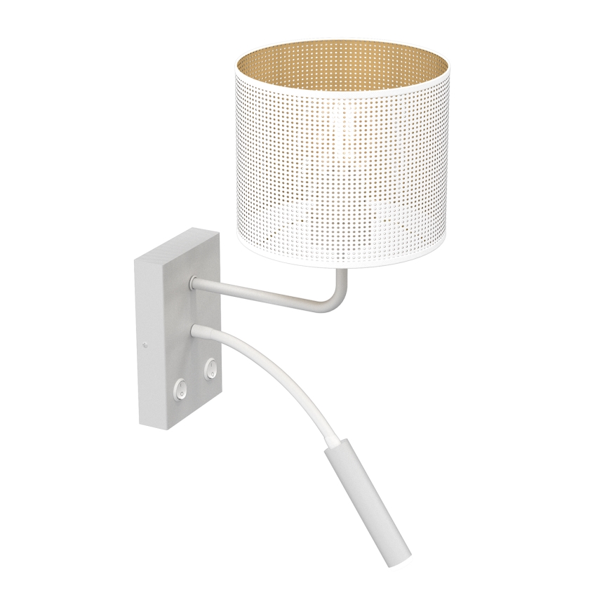 Wandlamp LOFT SHADE 1xE27/60W+1xG9/8W/230V wit/goud