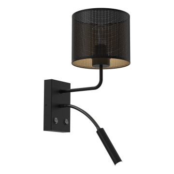 Wandlamp LOFT SHADE 1xE27/60W+1xG9/8W/230V zwart/goud