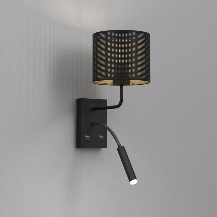 Wandlamp LOFT SHADE 1xE27/60W+1xG9/8W/230V zwart/goud