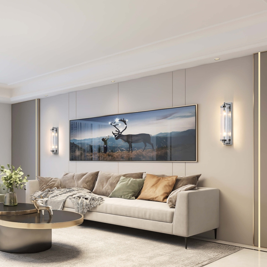 Wandlamp LORENZO 2xE14/40W/230V glanzend chroom