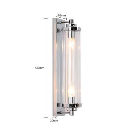 Wandlamp LORENZO 2xE14/40W/230V glanzend chroom