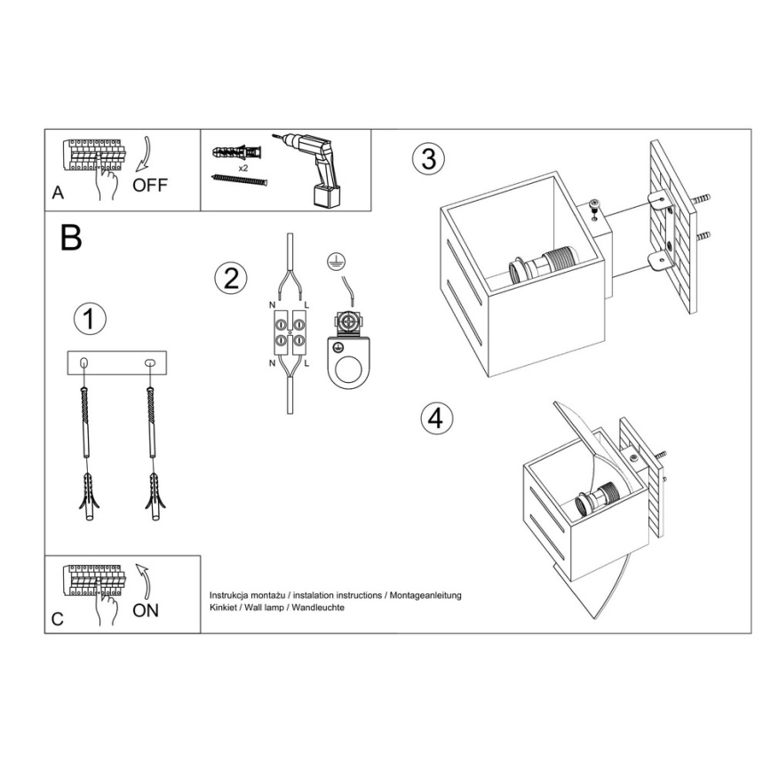Wandlamp LORETO 1xG9/40W/230V zwart