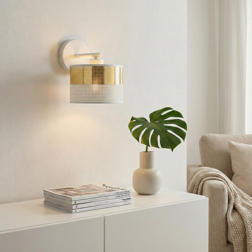 Wandlamp LUX 1xE27/15W/230V wit/goud