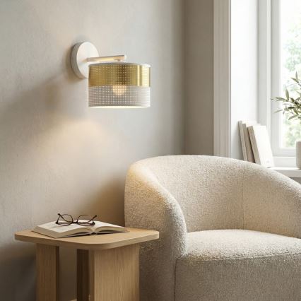 Wandlamp LUX 1xE27/15W/230V wit/goud