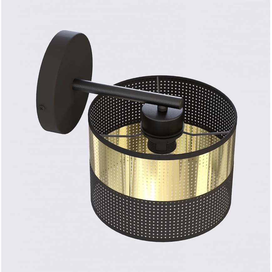 Wandlamp LUX 1xE27/15W/230V zwart/goud