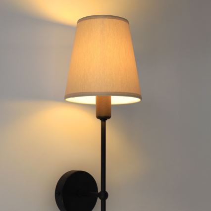 Wandlamp MADELA 1xE14/40W/230V beige/zwart