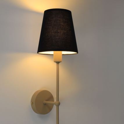 Wandlamp MADELA 1xE14/40W/230V zwart/beige