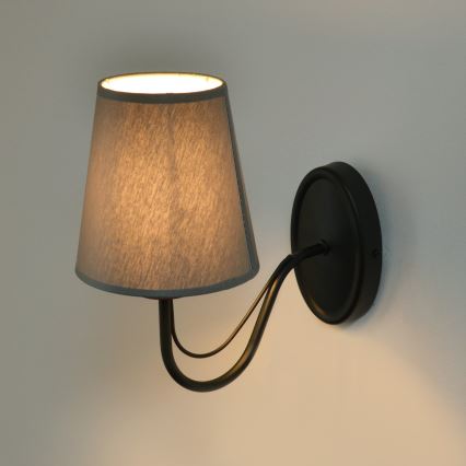 Wandlamp MALBO 1xE27/15W/230V grijs/zwart