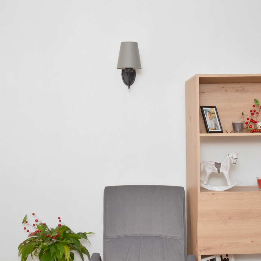 Wandlamp MALBO 1xE27/15W/230V grijs/zwart