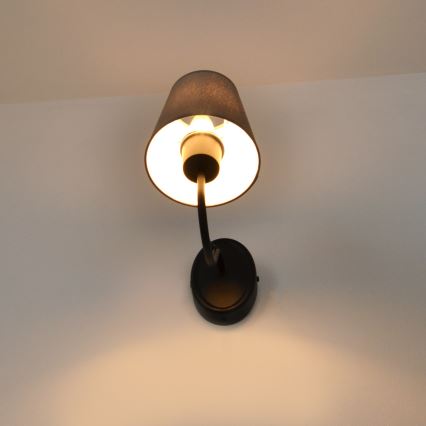 Wandlamp MALBO 1xE27/15W/230V grijs/zwart