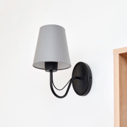 Wandlamp MALBO 1xE27/15W/230V grijs/zwart
