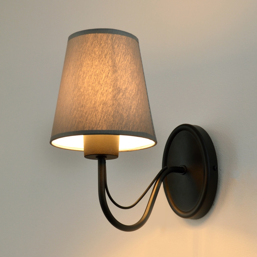 Wandlamp MALBO 1xE27/15W/230V grijs/zwart
