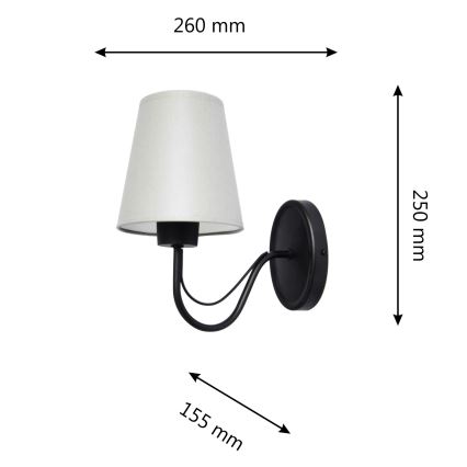 Wandlamp MALBO 1xE27/15W/230V grijs/zwart