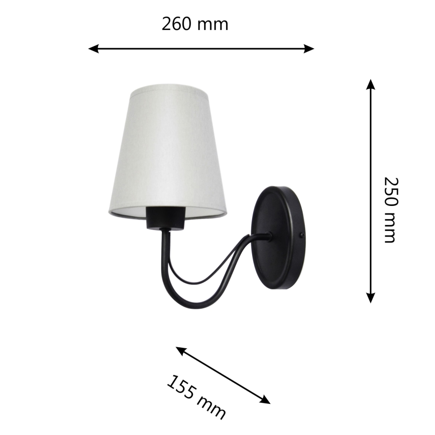 Wandlamp MALBO 1xE27/15W/230V grijs/zwart
