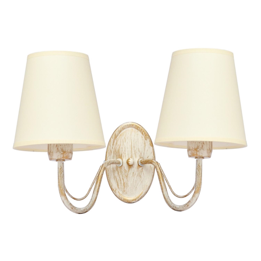 Wandlamp MALBO 2xE27/15W/230V beige
