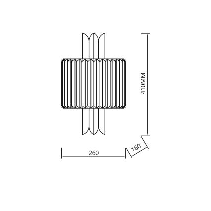 Wandlamp MARGOT 2xE14/40W/230V, goud