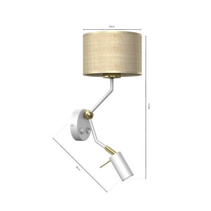 Wandlamp MARSHALL 1xE27/40W/230V + 1xGU10/MR11/7W