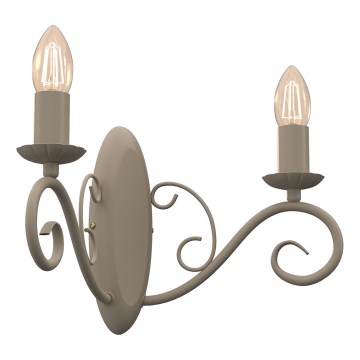 Wandlamp MAURO 2xE14/15W/230V beige