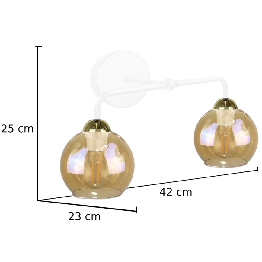 Wandlamp MELLE WHITE 2xE27/60W/230V
