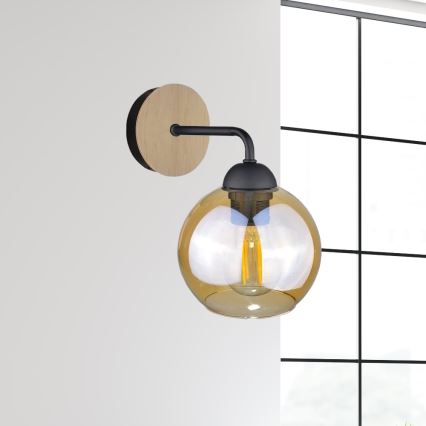 Wandlamp MELLE WOOD 1xE27/60W/230V