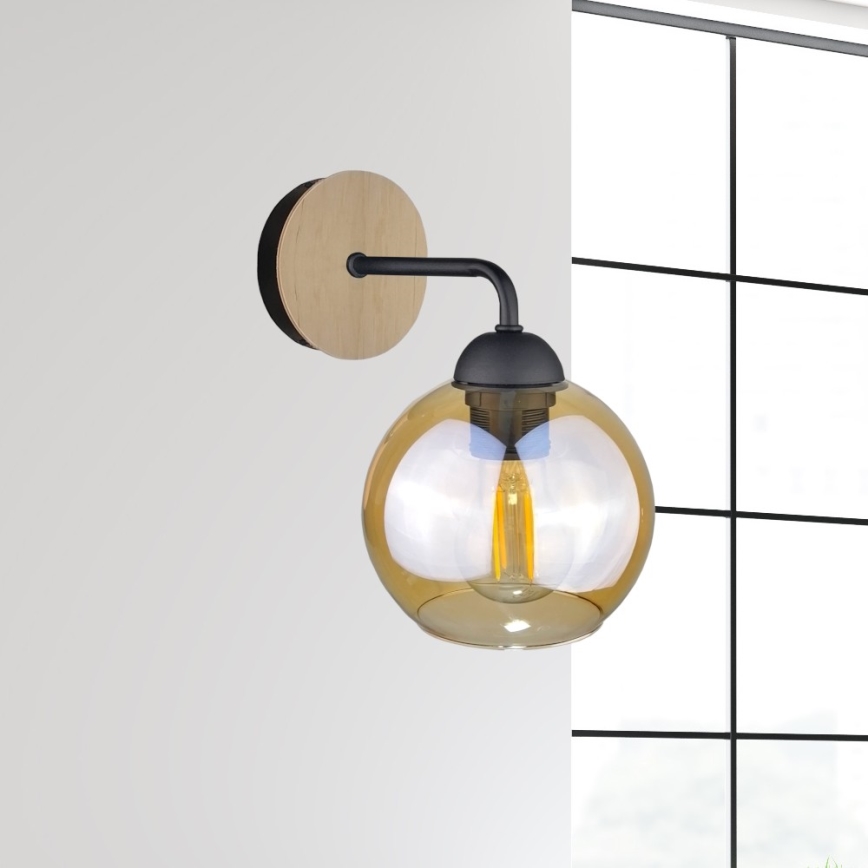 Wandlamp MELLE WOOD 1xE27/60W/230V