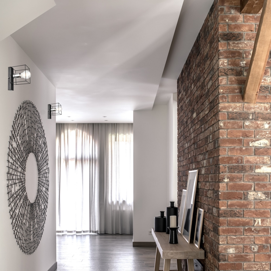 Wandlamp MIKA 1xE27/60W/230V zwart/glanzend chroom