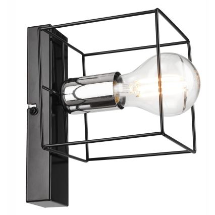 Wandlamp MIKA 1xE27/60W/230V zwart/glanzend chroom