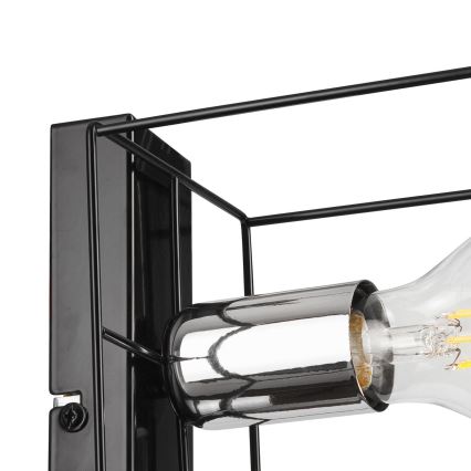 Wandlamp MIKA 1xE27/60W/230V zwart/glanzend chroom