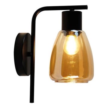 Wandlamp MOLDO 1xE27/40W/230V zwart/gerookt beige