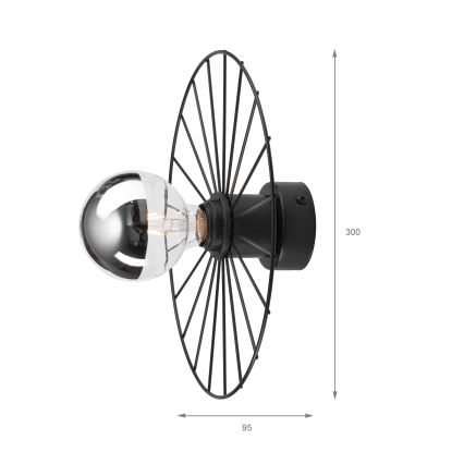 Wandlamp MONTANA 1xE27/15W/230V diameter 30 cm zwart