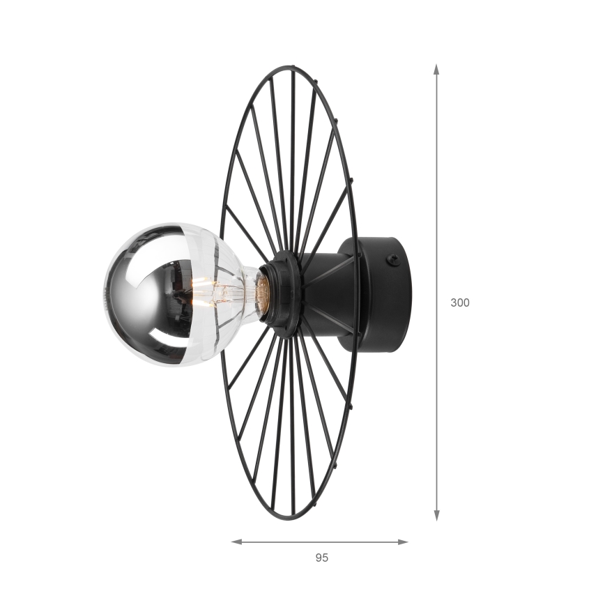 Wandlamp MONTANA 1xE27/15W/230V diameter 30 cm zwart
