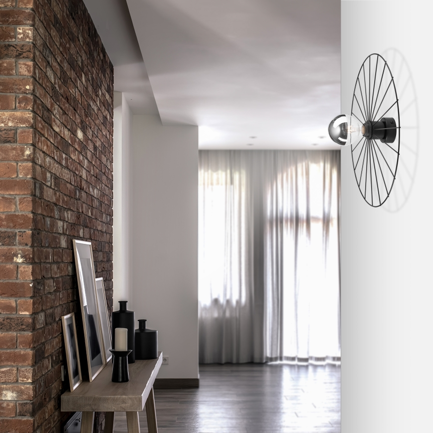 Wandlamp MONTANA 1xE27/15W/230V diameter 45 cm zwart